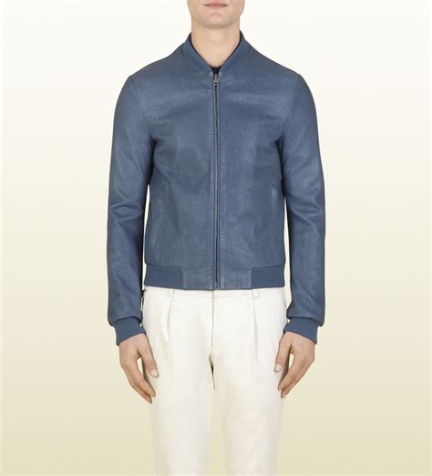 gucci blue nappa leather jacket|Designer Leather Jackets for Women .